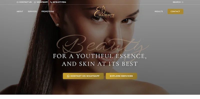 Ella Beauty Skincare website preview