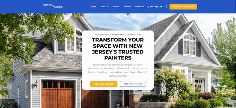 Romero Painting website preview